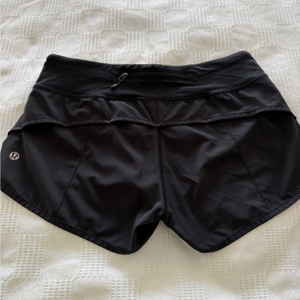 Lululemon Black Hotty Hot Size 4 Running Shorts